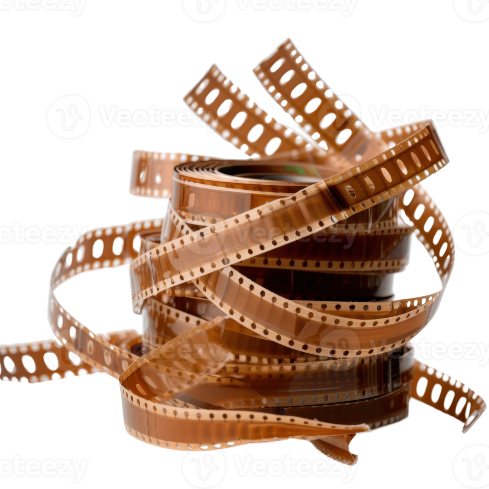 Vintage Film Strip Coiled in Creative Arrangement . for Nostalgic Theme png