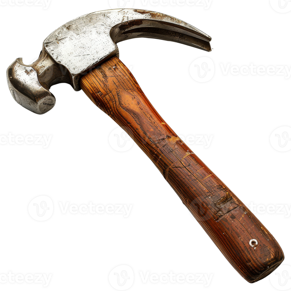 Rusty Hammer with Wooden Handle on Isolated Background for Construction and Repair Activities png