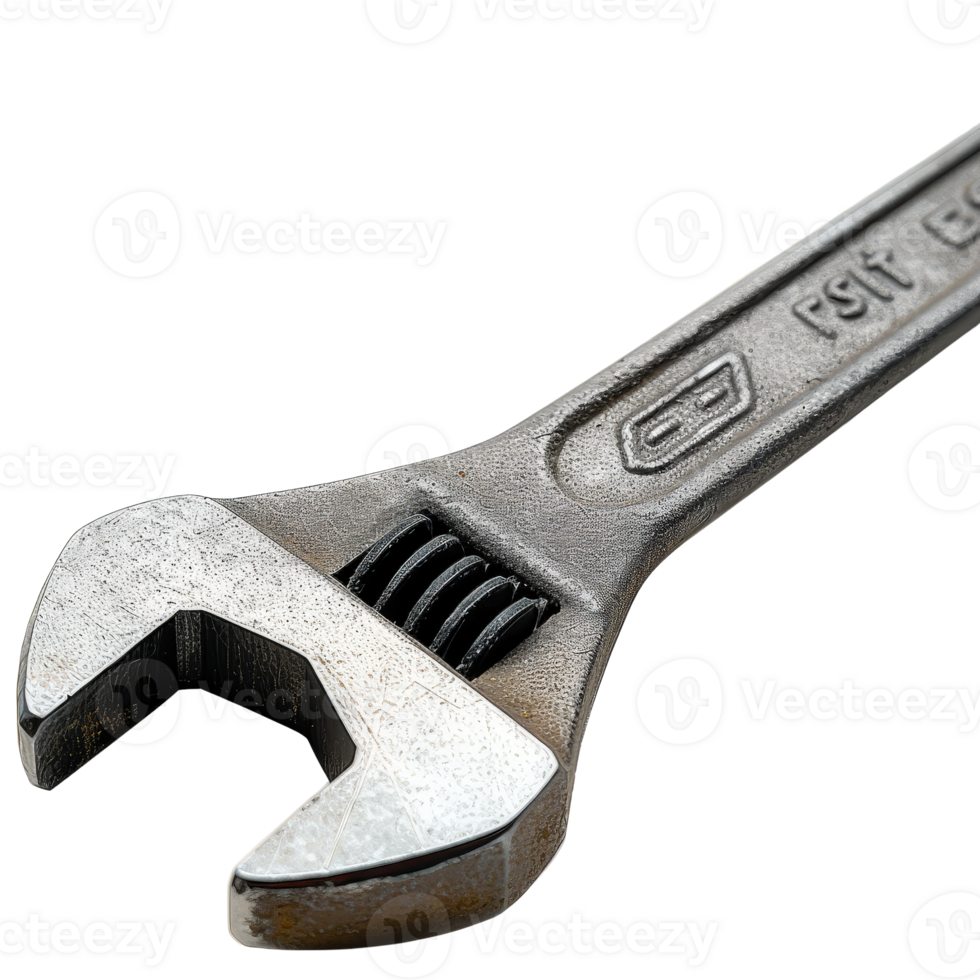 Close-Up of Adjustable Wrench on Isolated Background for Tool and Repair Concepts png