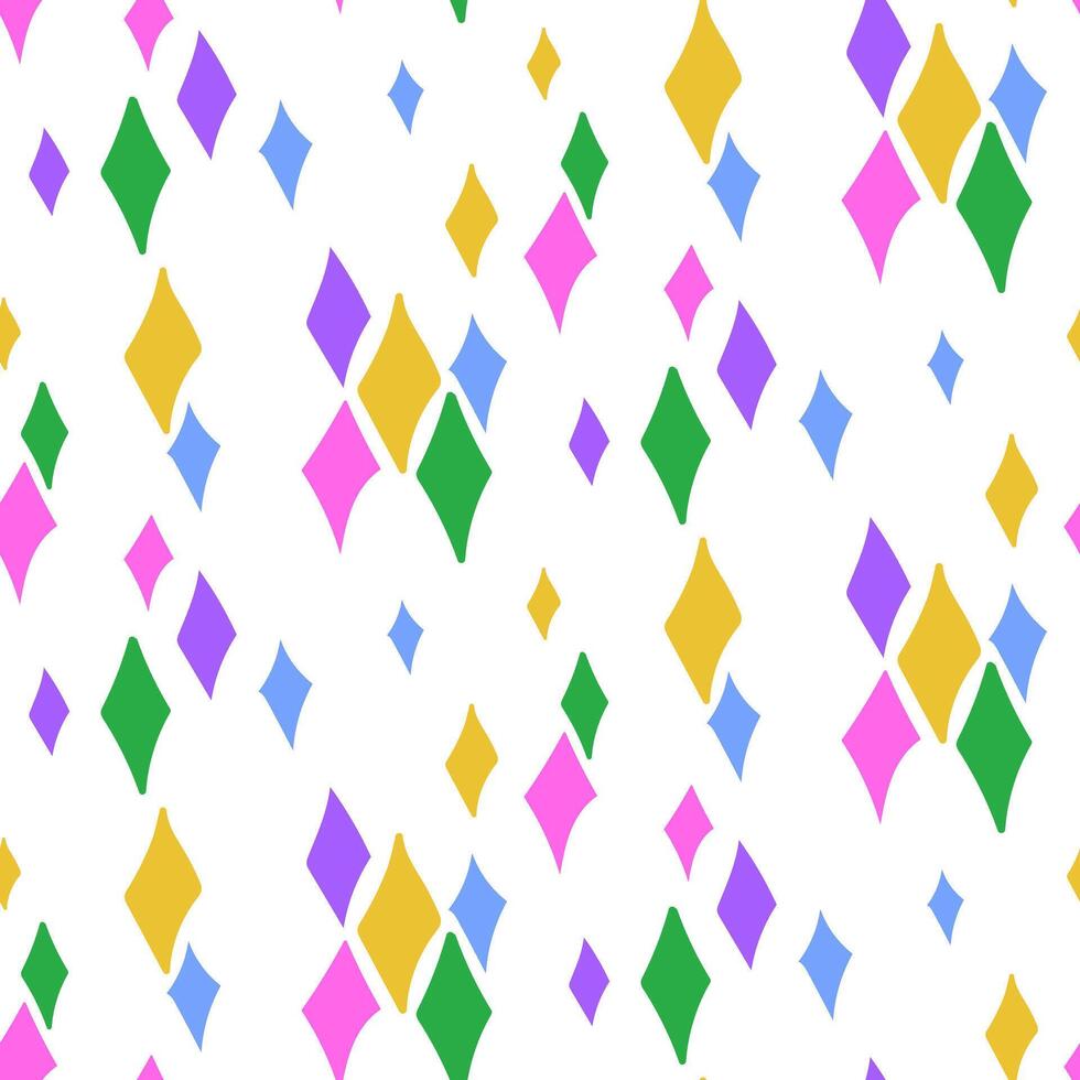 diamond pattern in Mardi Gras colors. seamless texture is suitable for projects related to carnival celebrations, festivals and bright holidays. It is used in design, decor, events and celebrations. vector