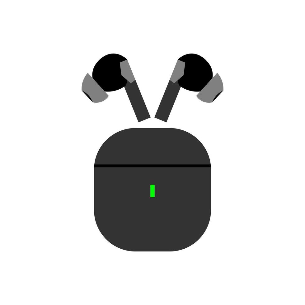 TWS earbuds with case illustration vector