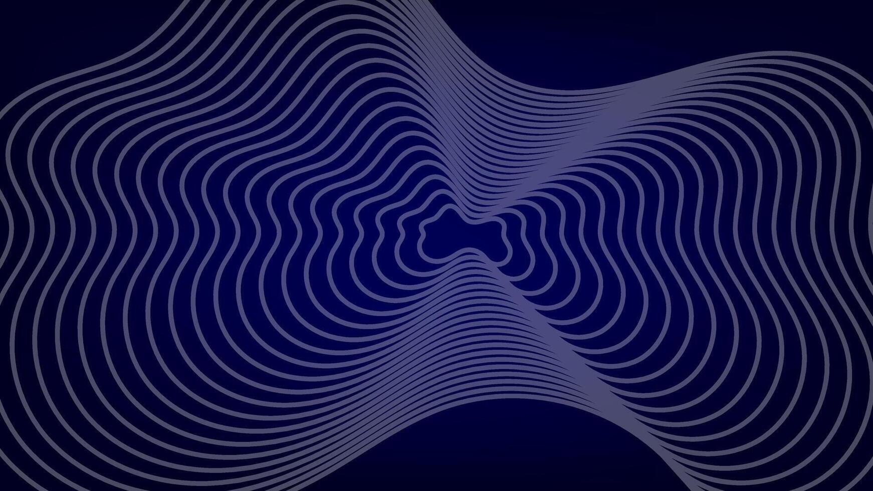 Futuristic abstract wavy line dark blue background vector