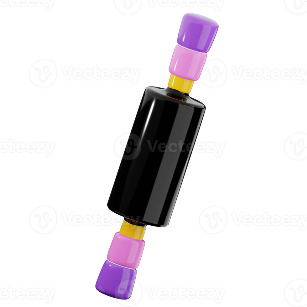 3D Rolling Pin with Colorful Handles png