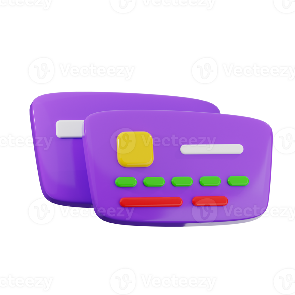 Colorful Plastic Credit Cards png