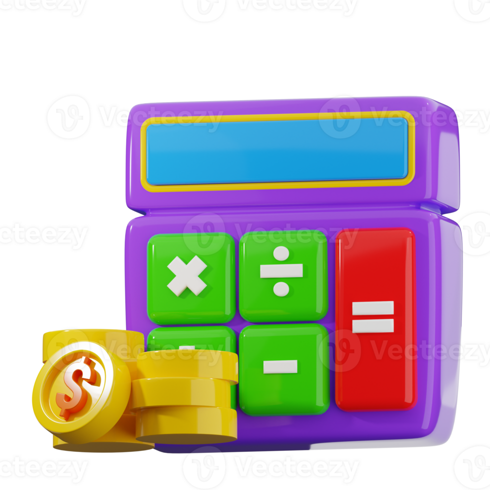 Calculator with Coins png