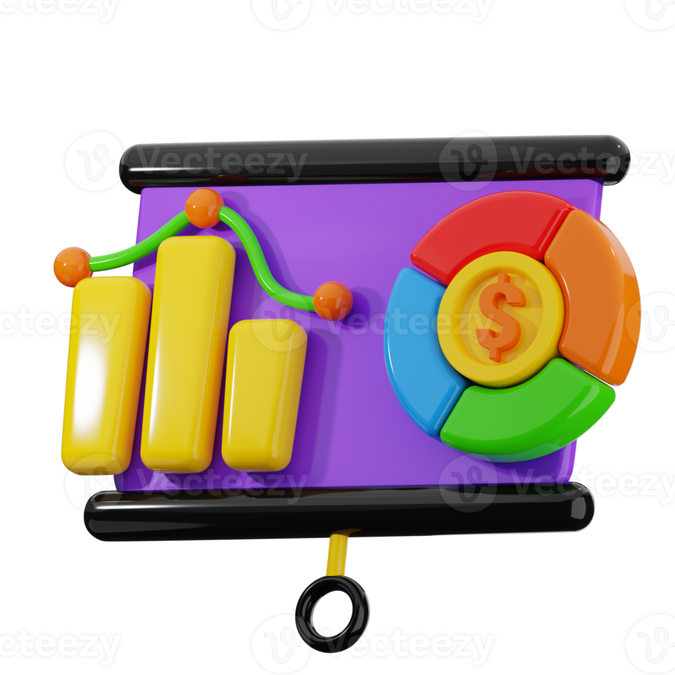 3D Illustration of Financial Data Visualization png