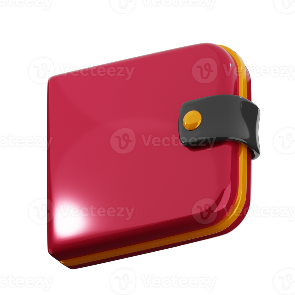 Stylish Wallet 3D Illustration png