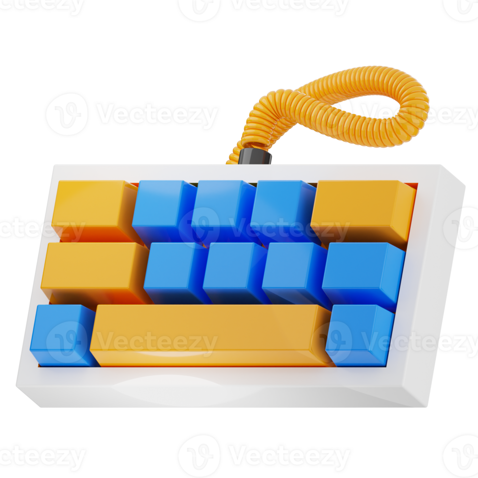 3D Illustration of Retro Gaming Keyboard png