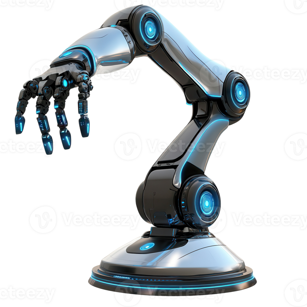 Robotic Arm Technology Image on transparent background. png