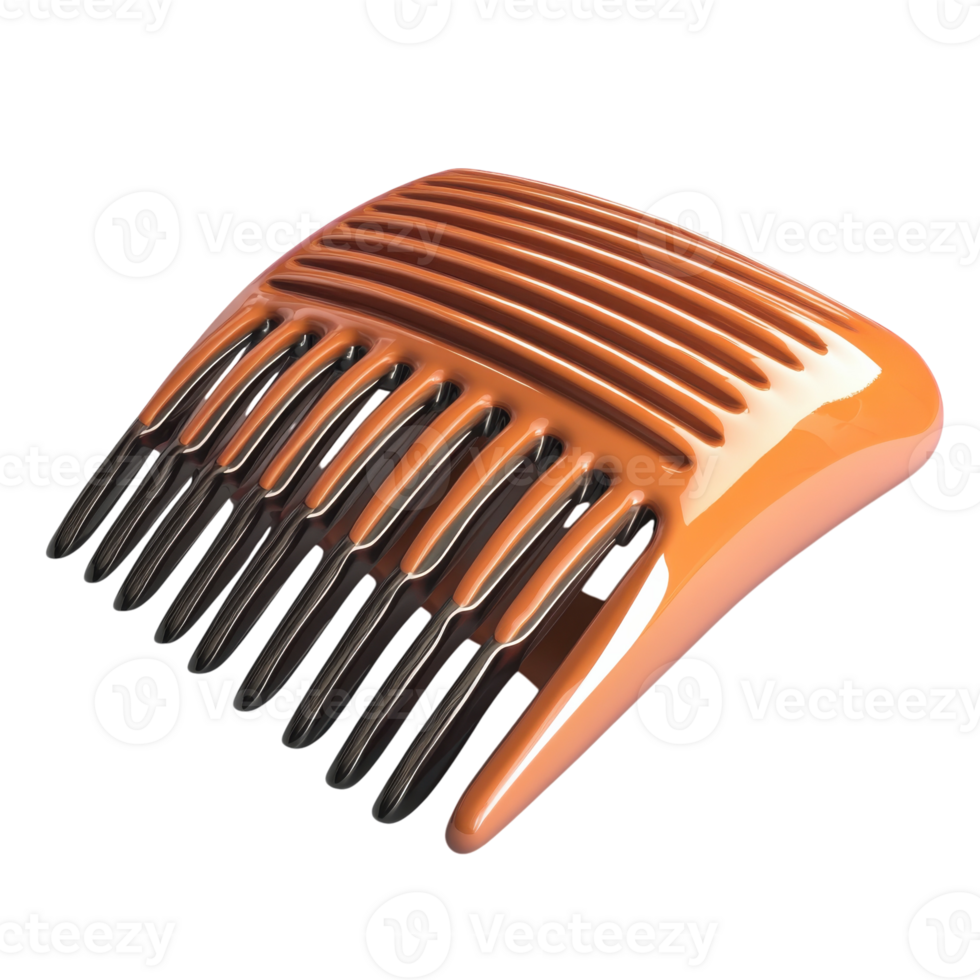 3D Comb Object White Background on transparent background. png