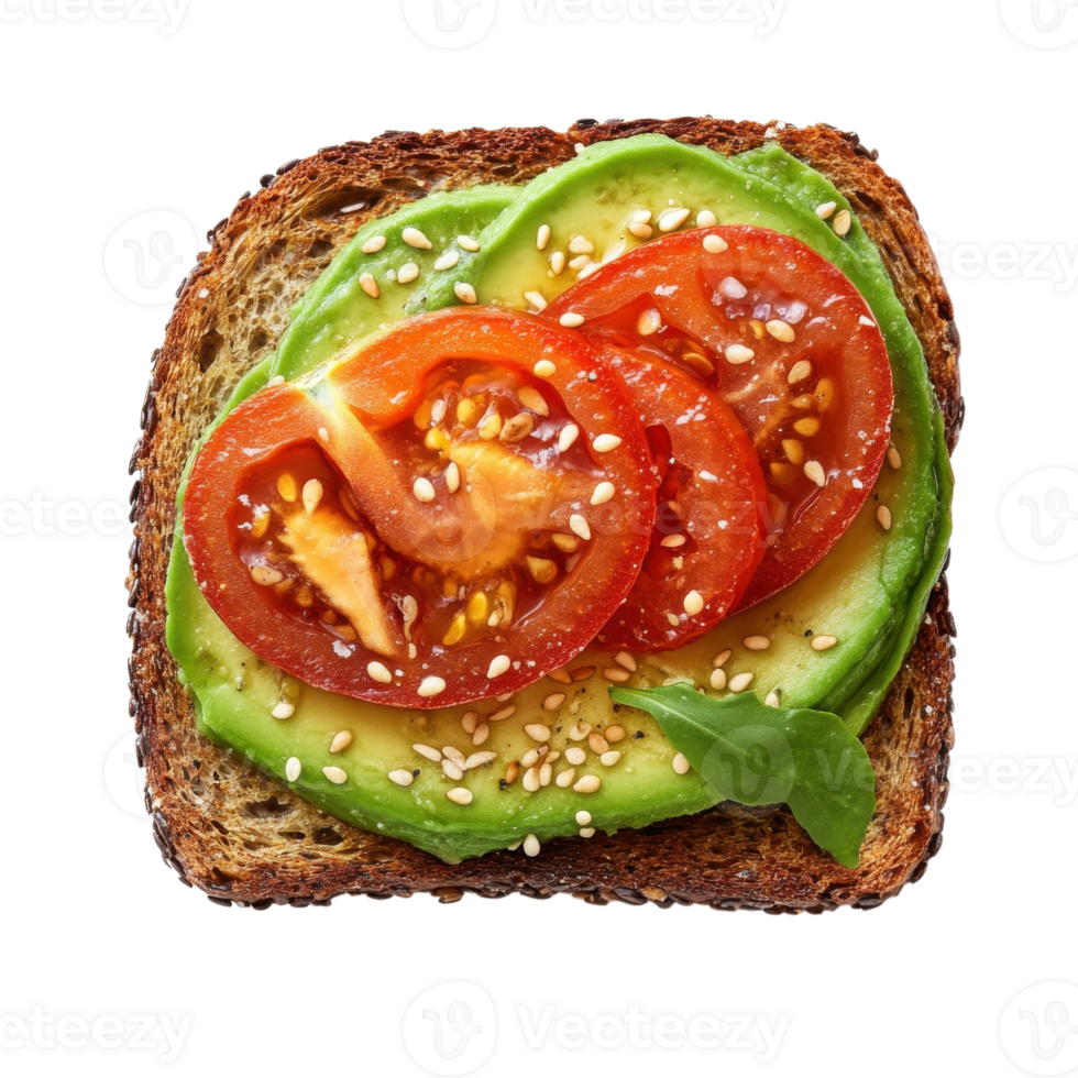Delicious Avocado Toast Recipe on transparent background png