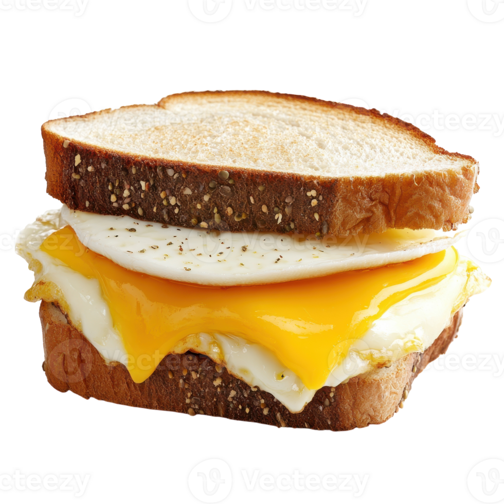 Delicious Egg Cheese Sandwich on transparent background. png