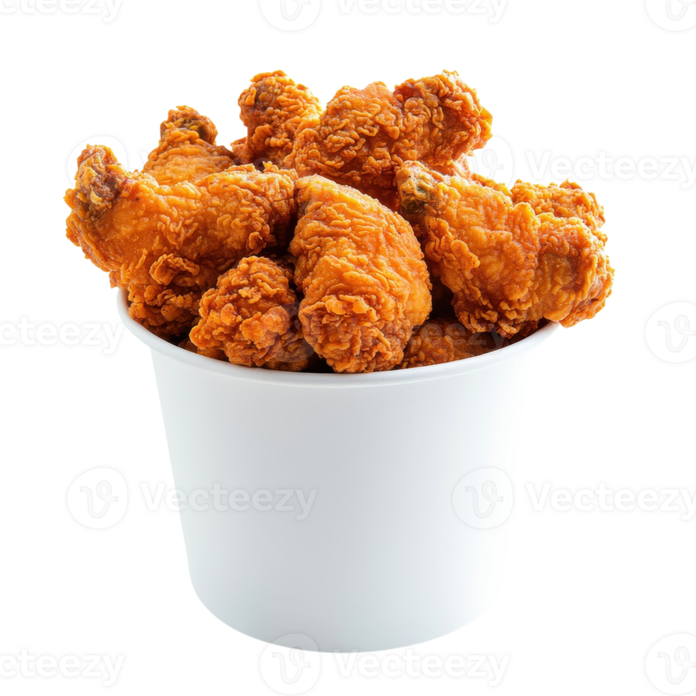 Crispy Fried Chicken Bucket on transparent background png