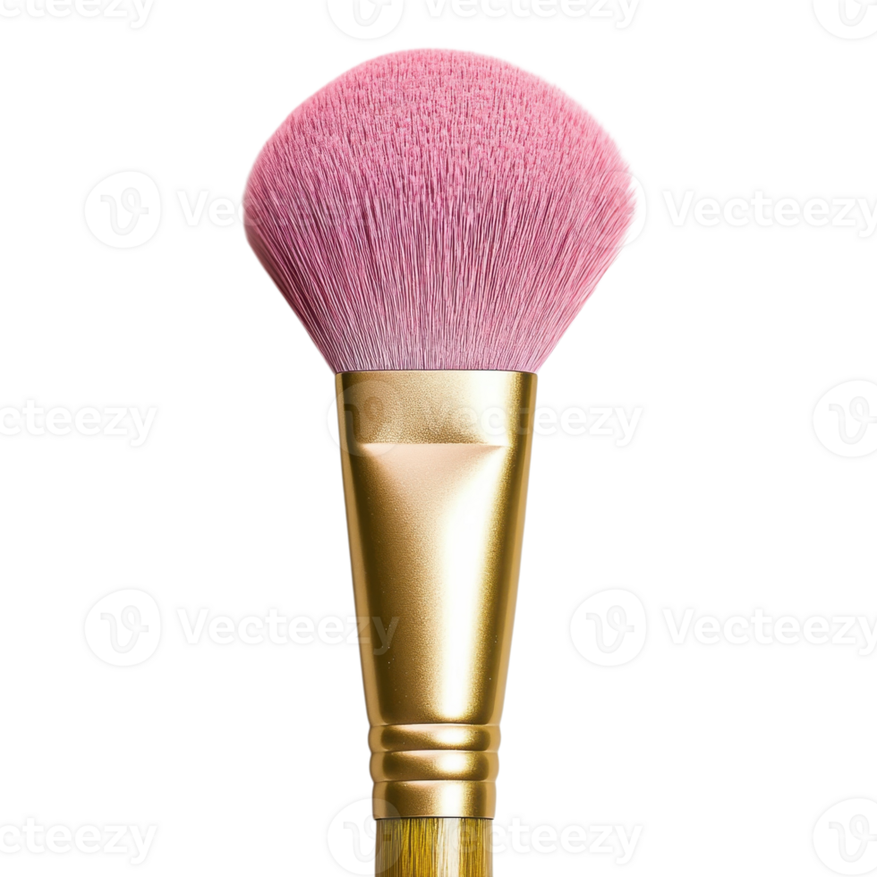 Pink Blush Makeup Brush Closeup on transparent background. png