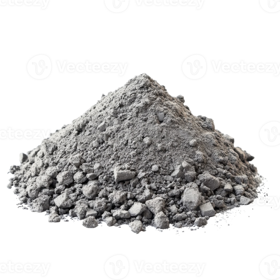 Cement Dust Pile Fine Detail on transparent background. png