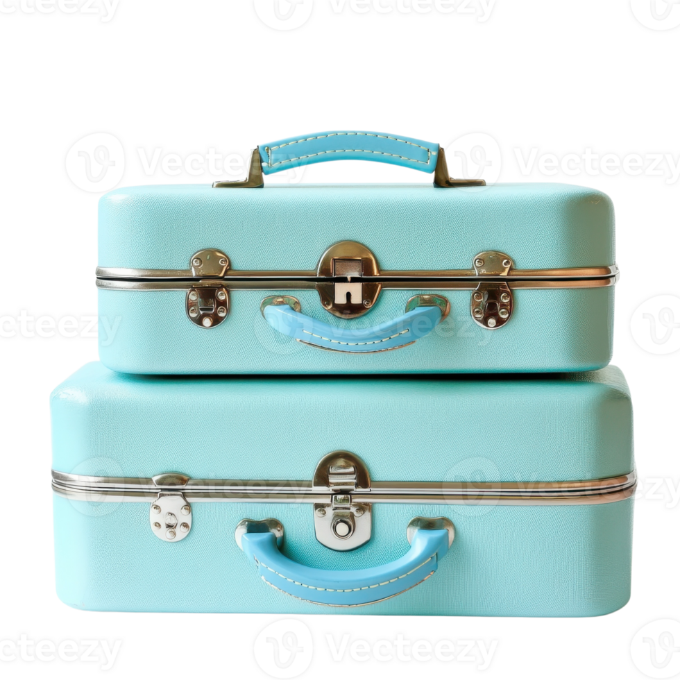 Pastel Suitcases Summer Travel on transparent background png