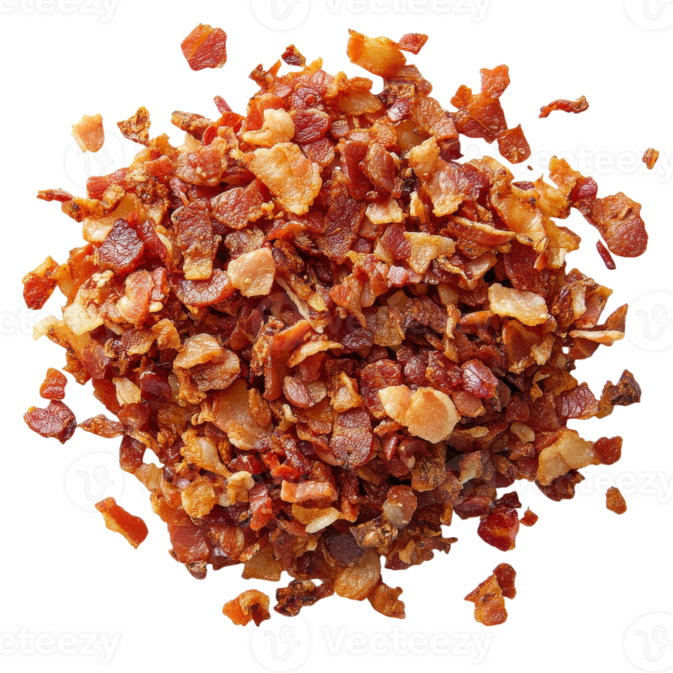 Crispy Bacon Bits Savory Snack on transparent background. png