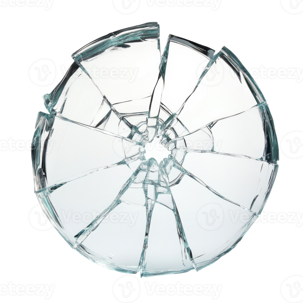 Intriguing Cracked Glass Macro on transparent background. png