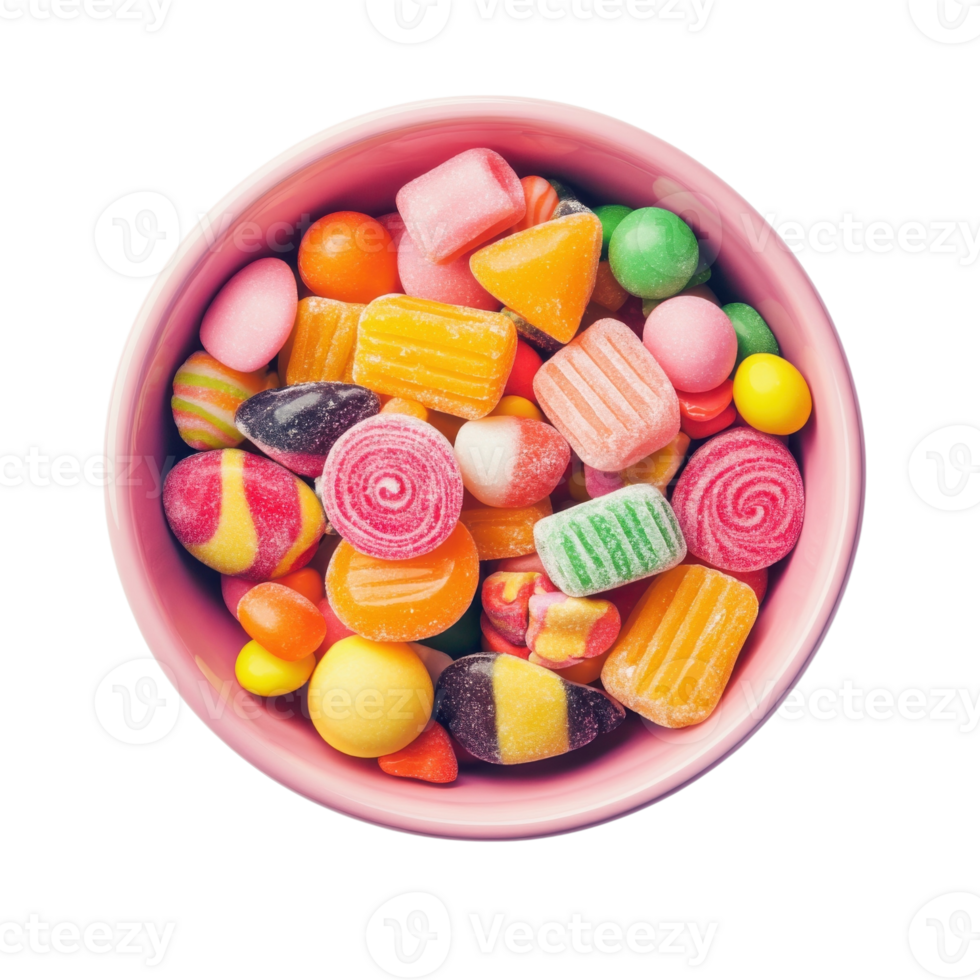 Sweet Treats in a Bowl on transparent background. png