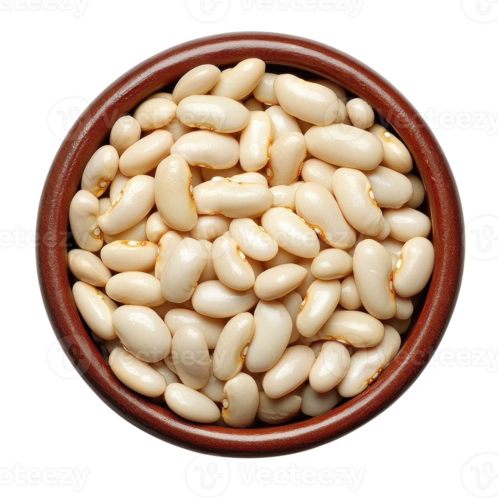 Healthy White Beans Bowl on transparent background. png