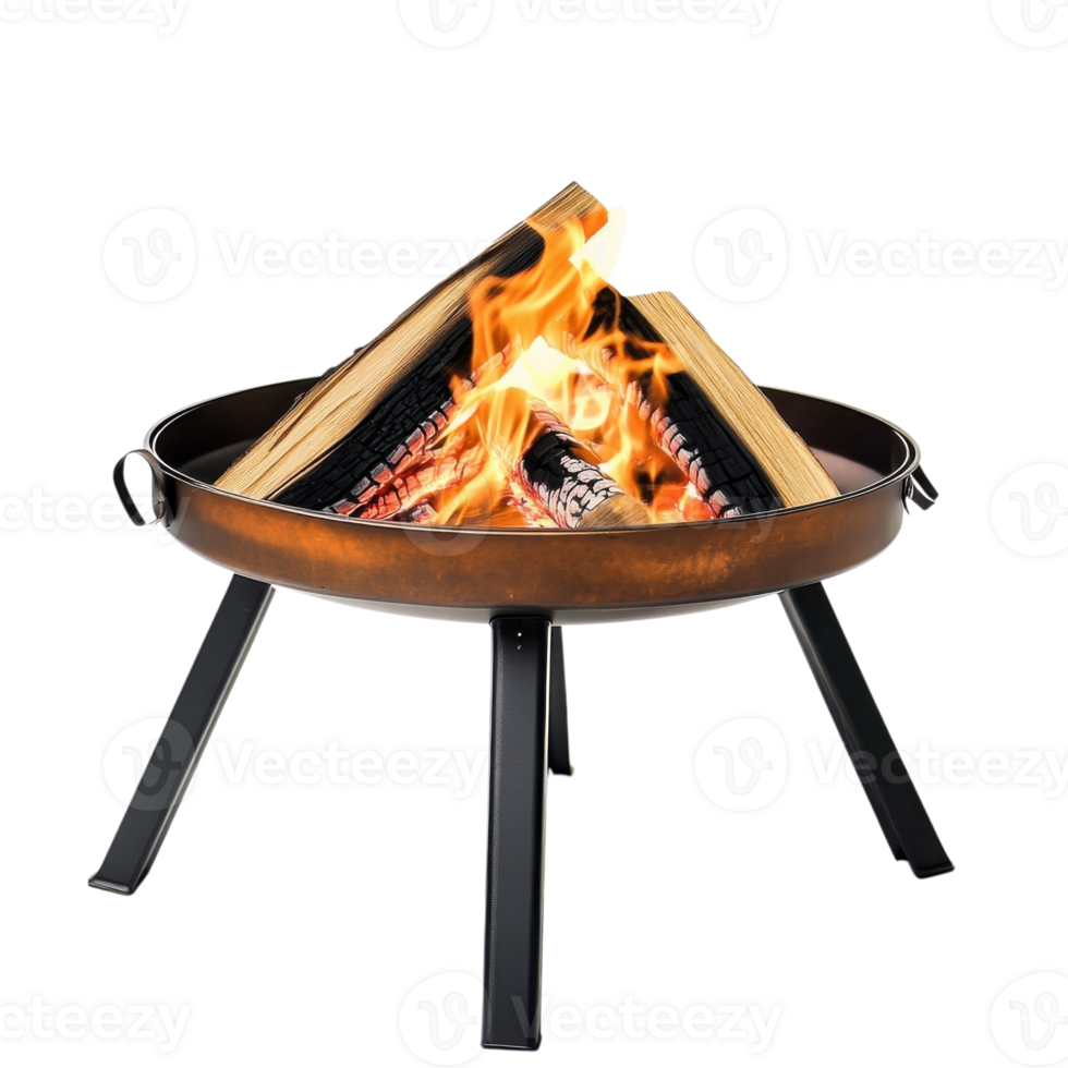 Camping Fire Pit Tripod Adventure on transparent background. png