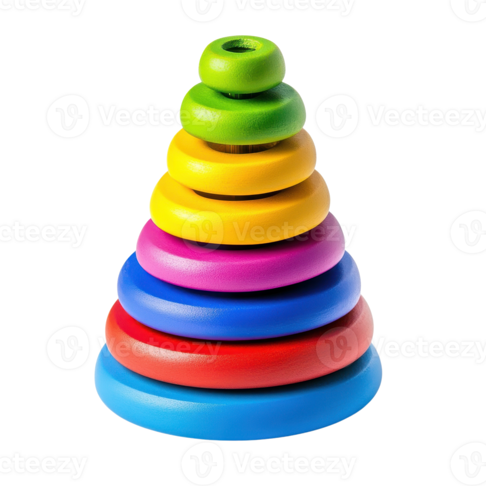 Childs Toy Oval Pyramid Play on transparent background. png