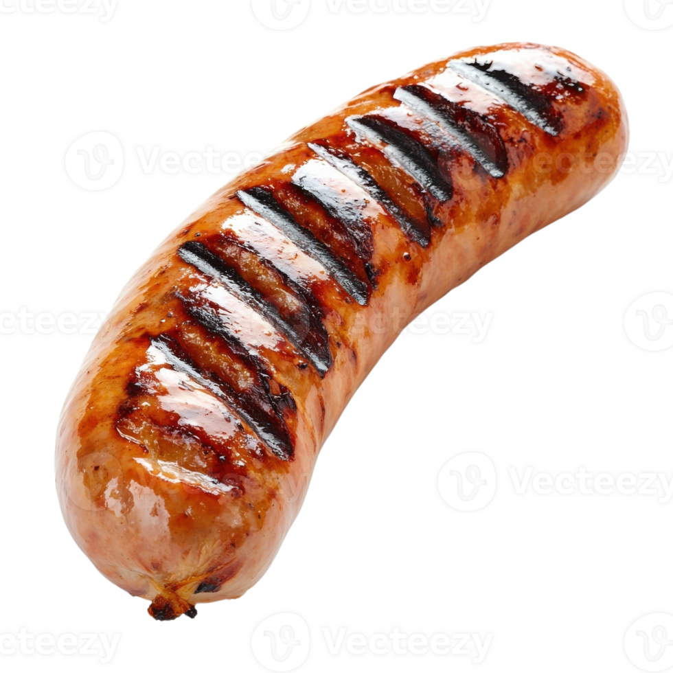 Grilled Sausage on White Background on transparent background. png