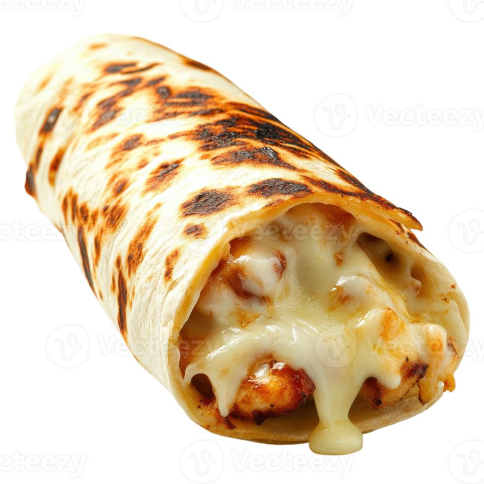 Grilled Chicken Burrito Meal on transparent background. png