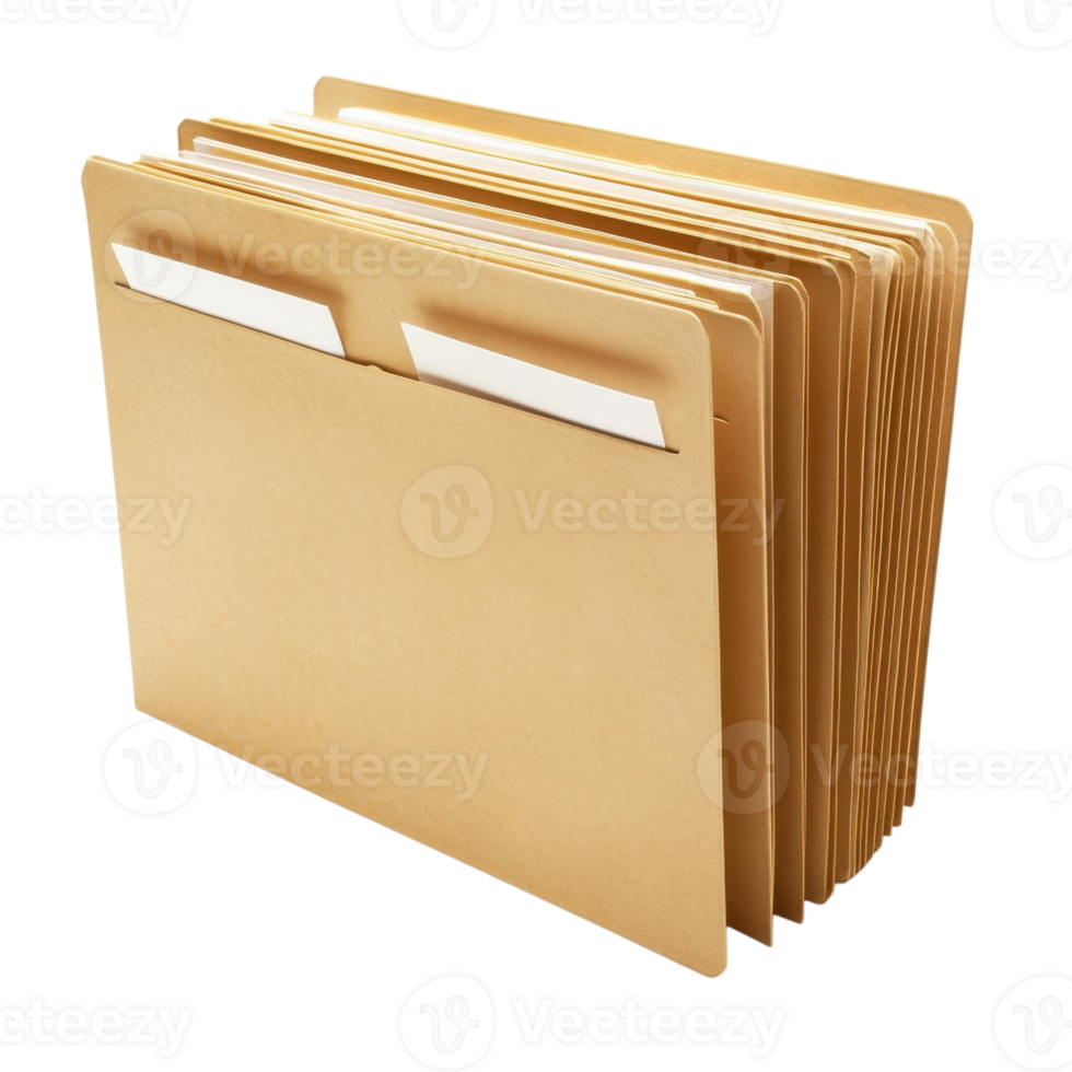 Organized Workspace Clean Document Files on transparent background. png