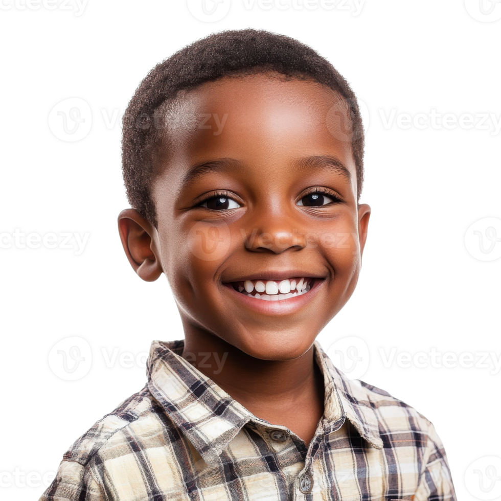 Smiling Boy Portrait Background on transparent background. png