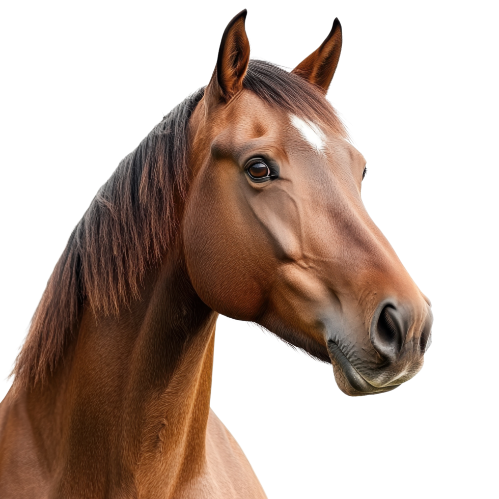 Majestic Horse Portrait on White on transparent background. png