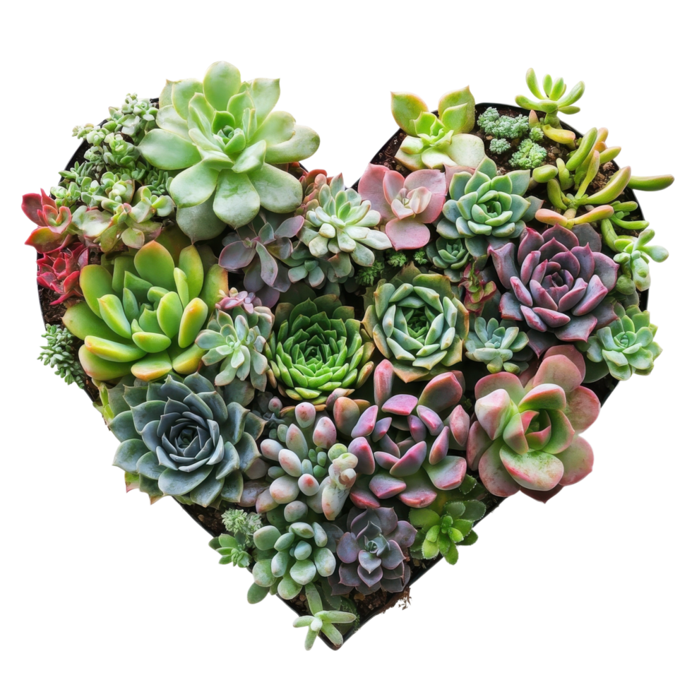 Succulent Plants Assortment on transparent background. png