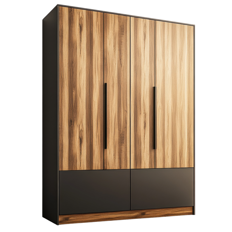 Modern Minimalist Wardrobe Design on transparent background. png
