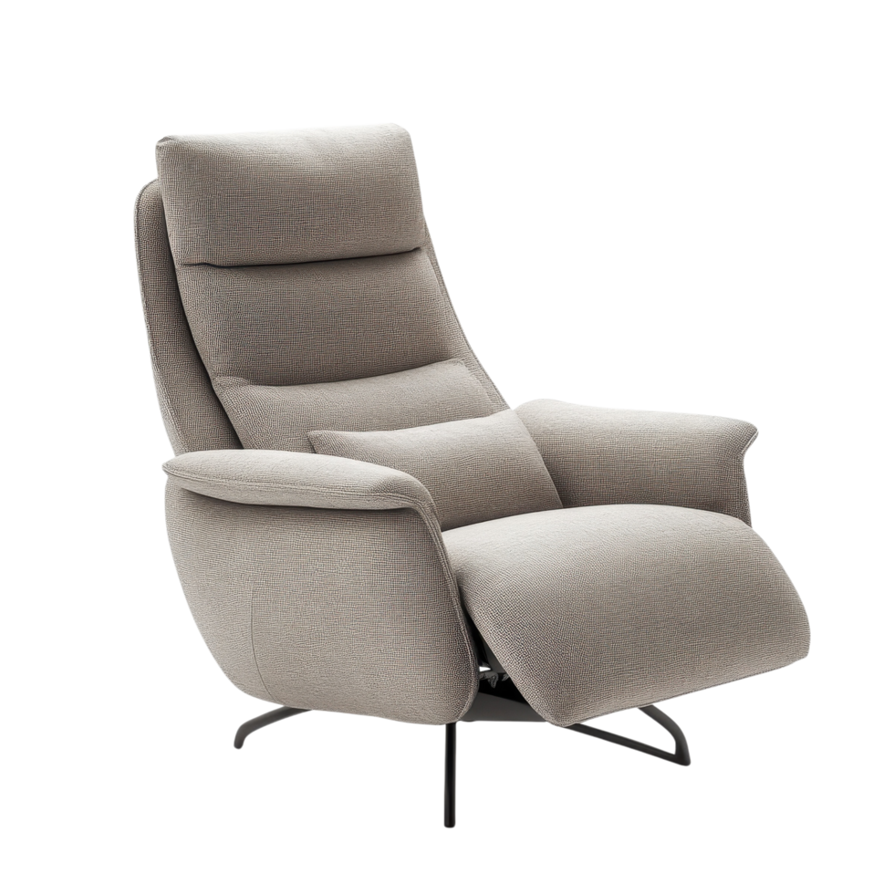 Modern Recliner Chair Design on transparent background. png