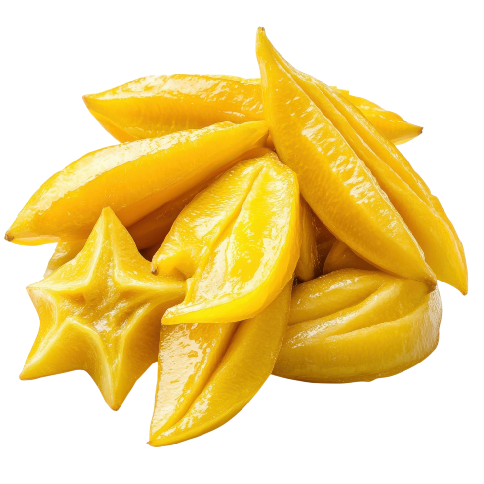 Starfruit Slices Background Image on transparent background. png