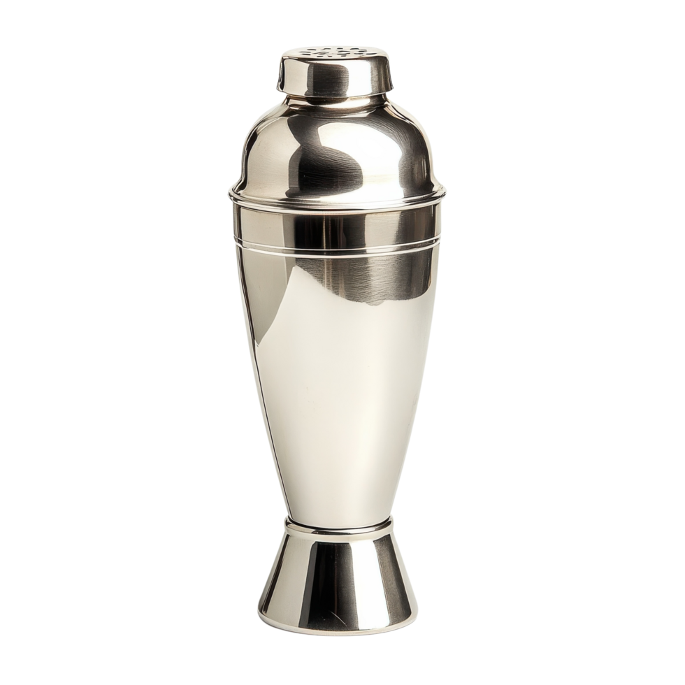 Silver Cocktail Shaker Mixology on transparent background. png