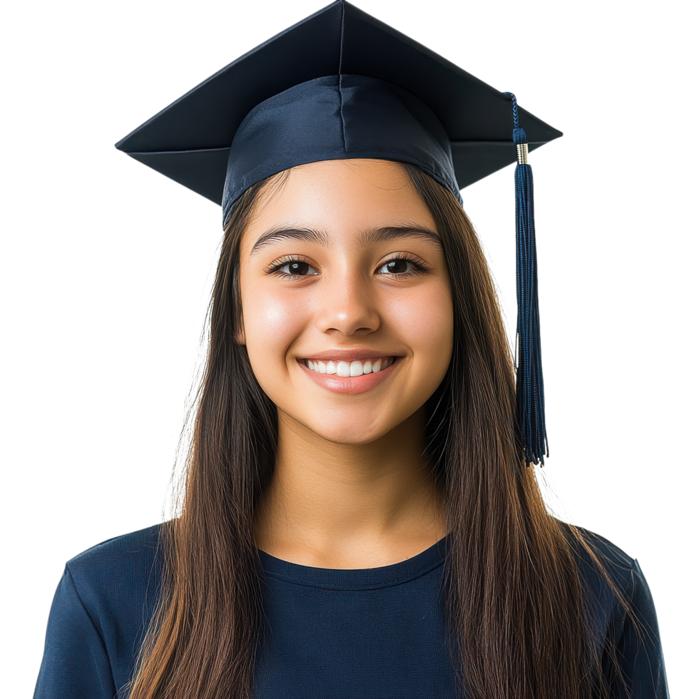 Smiling College Student Portrait on transparent background. png