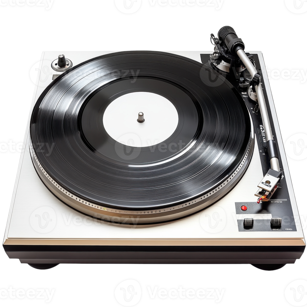 DJ Turntable Vinyl Record Music on transparent background. png