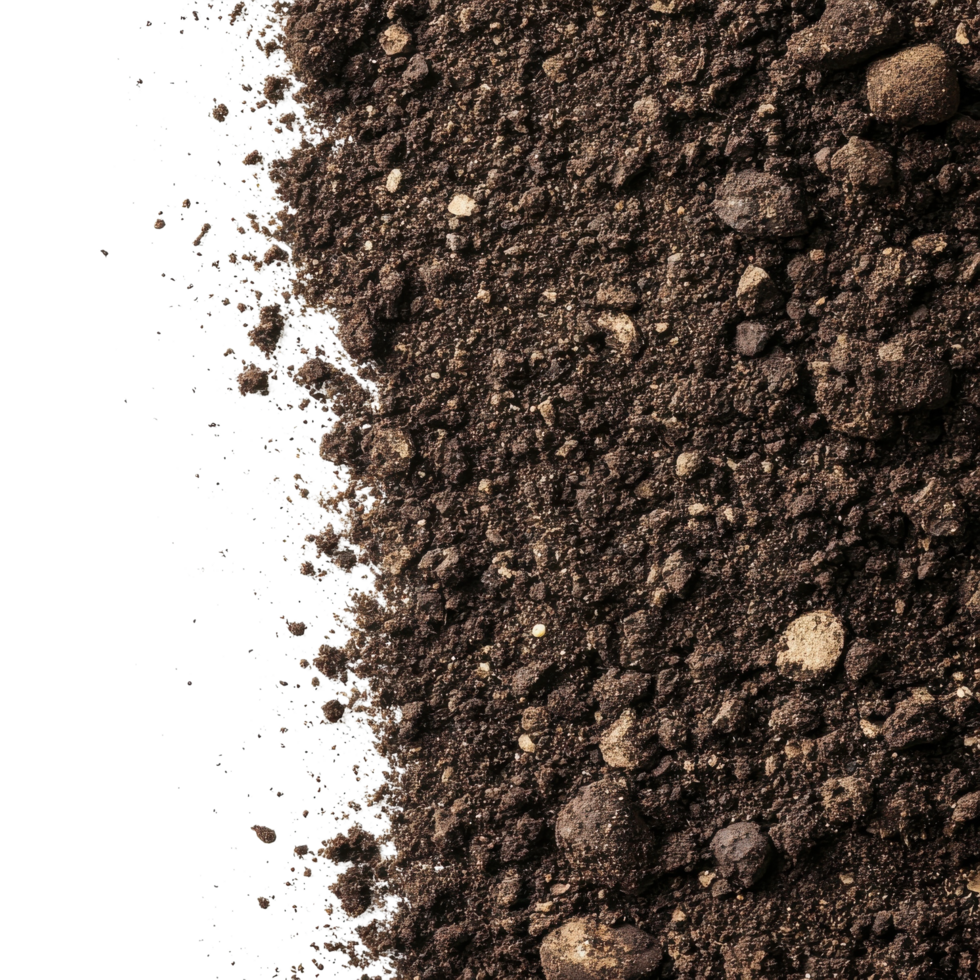 Close Up Soil Texture Nature on transparent background. png