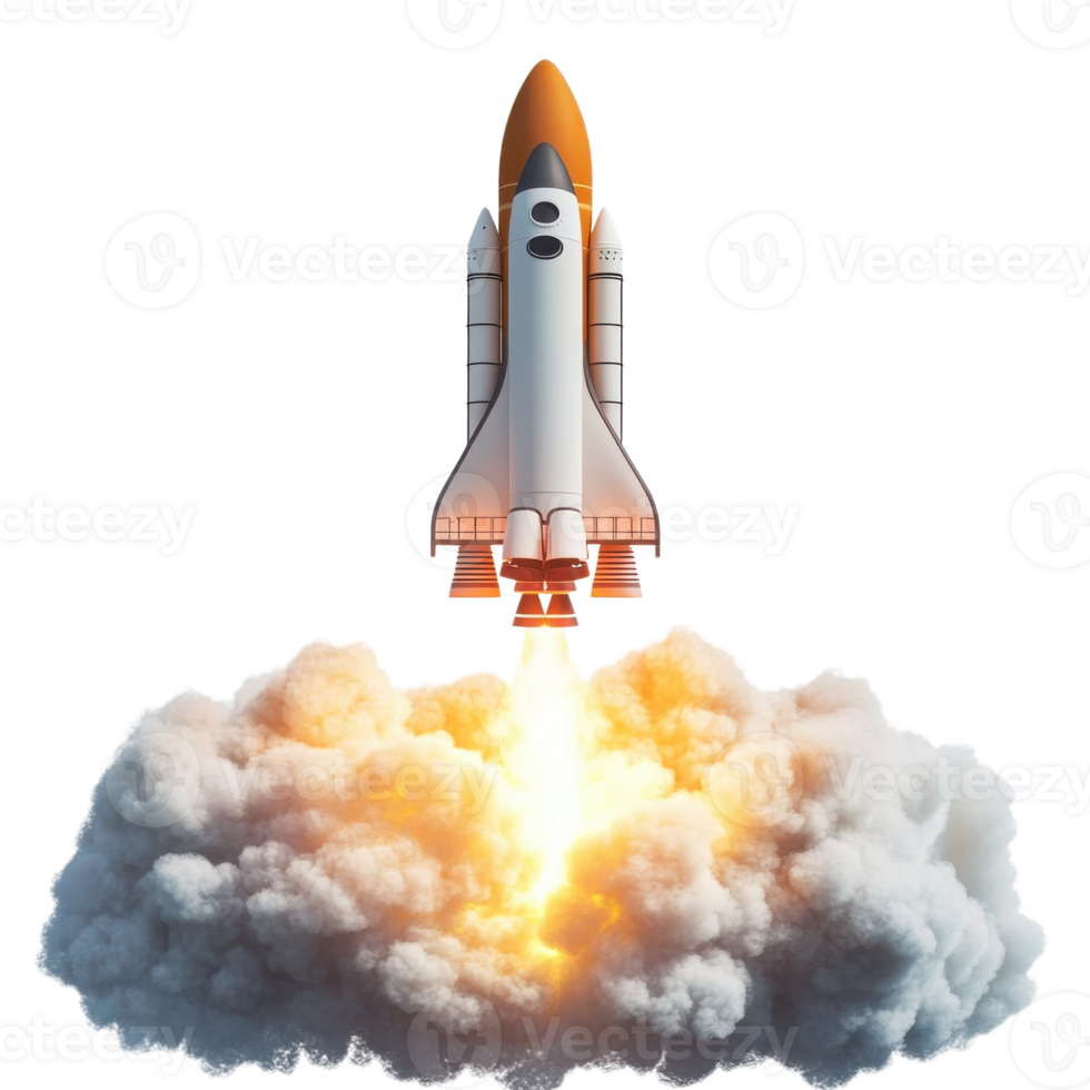 Rocket Launch Exploration Symbol on transparent background. png