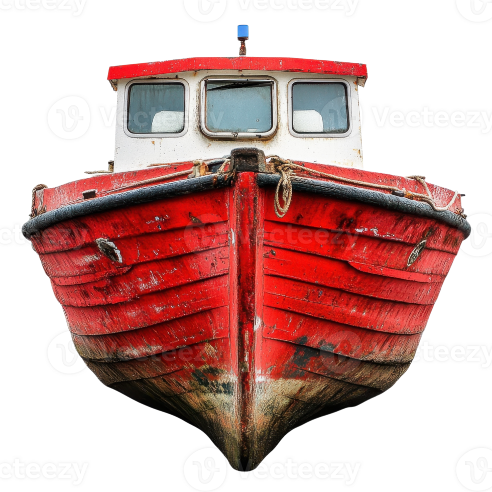 Red Sailboat Nautical Theme on transparent background. png