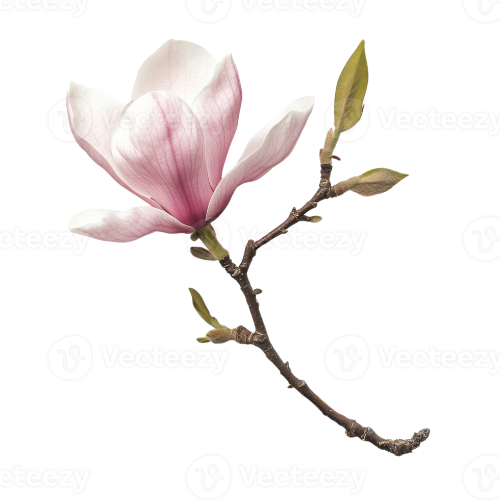 Magnolia Blossom White Background on transparent background png