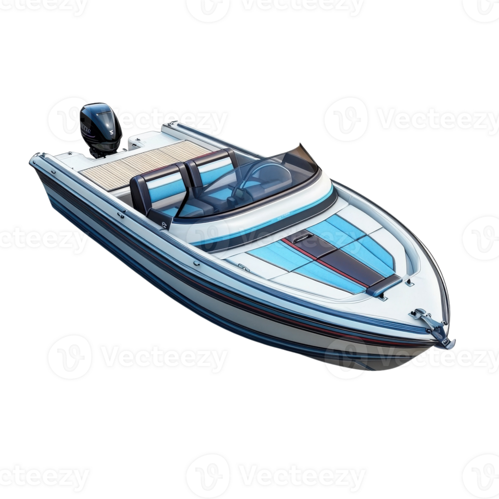 Ski Boat Water Sports Invitation on transparent background. png