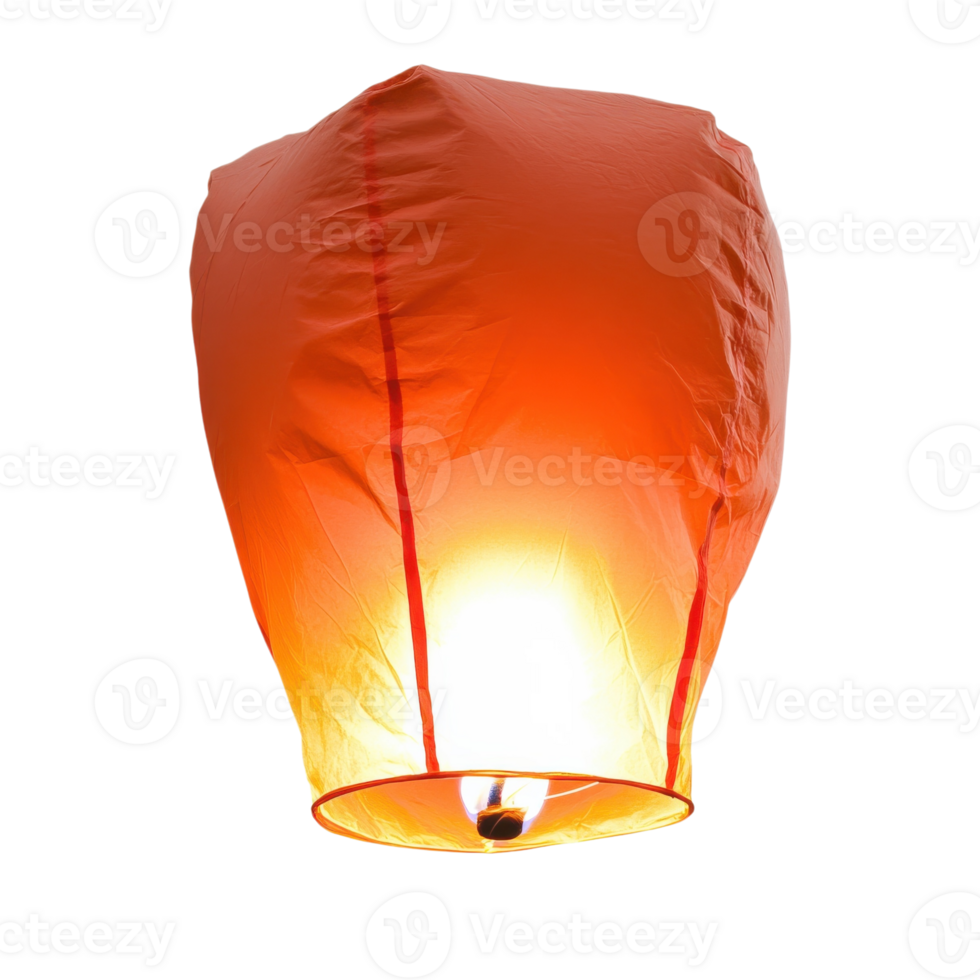 Sky Lantern Festive Celebration on transparent background. png