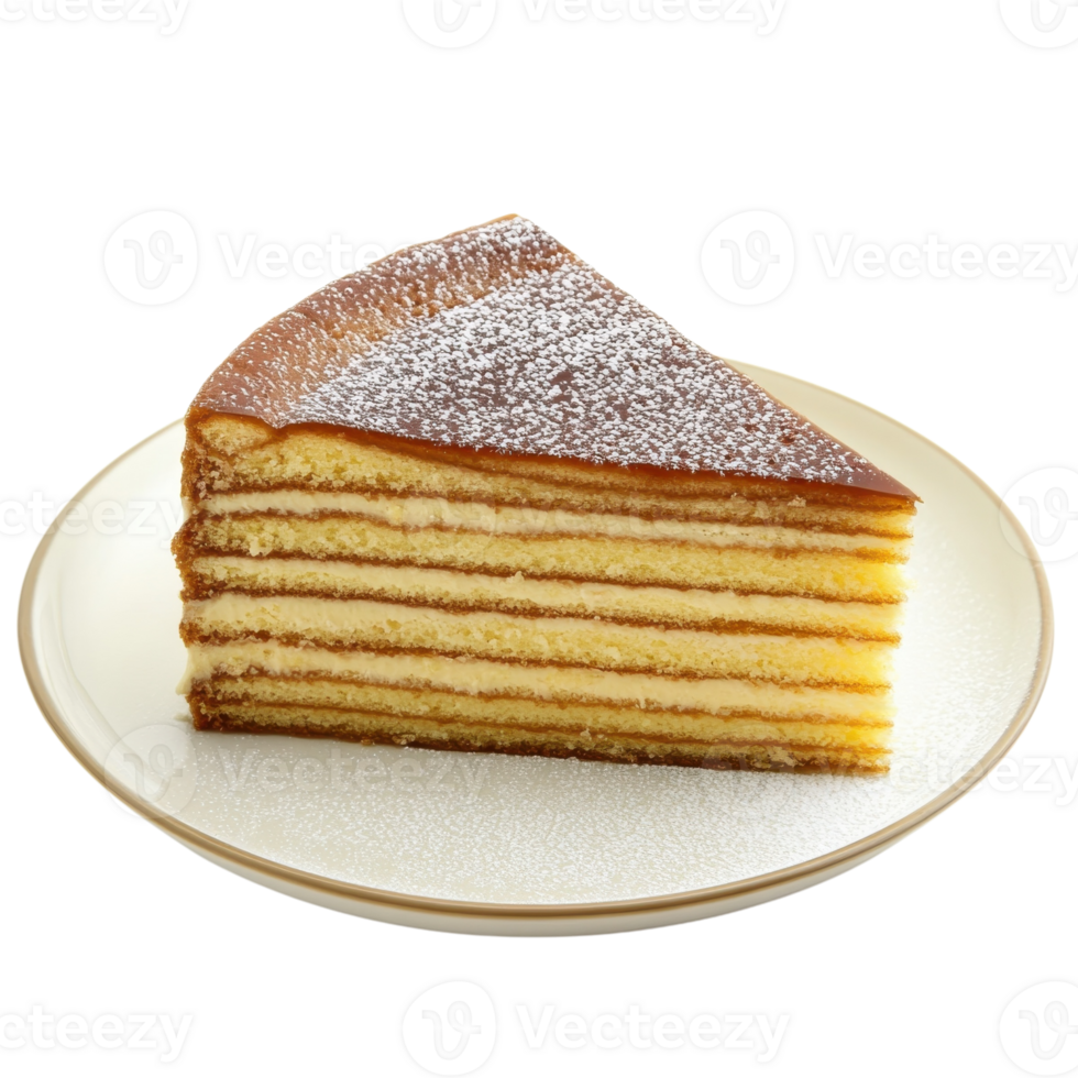 Delicious Baumkuchen Cake Slice on transparent background. png