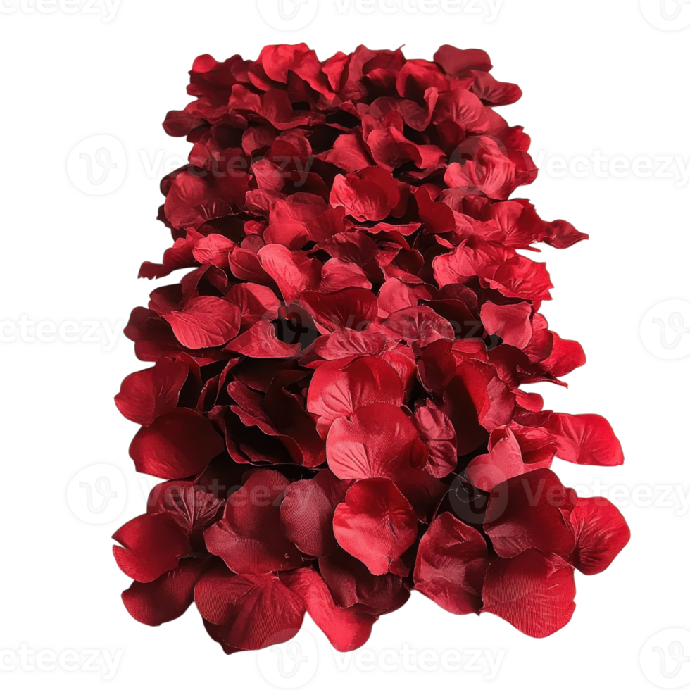 Red Rose Petals Scattered Strip on transparent background. png