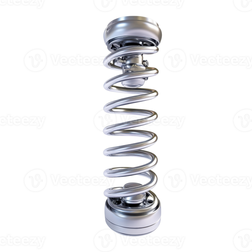 Automotive Suspension Spring Design on transparent background. png