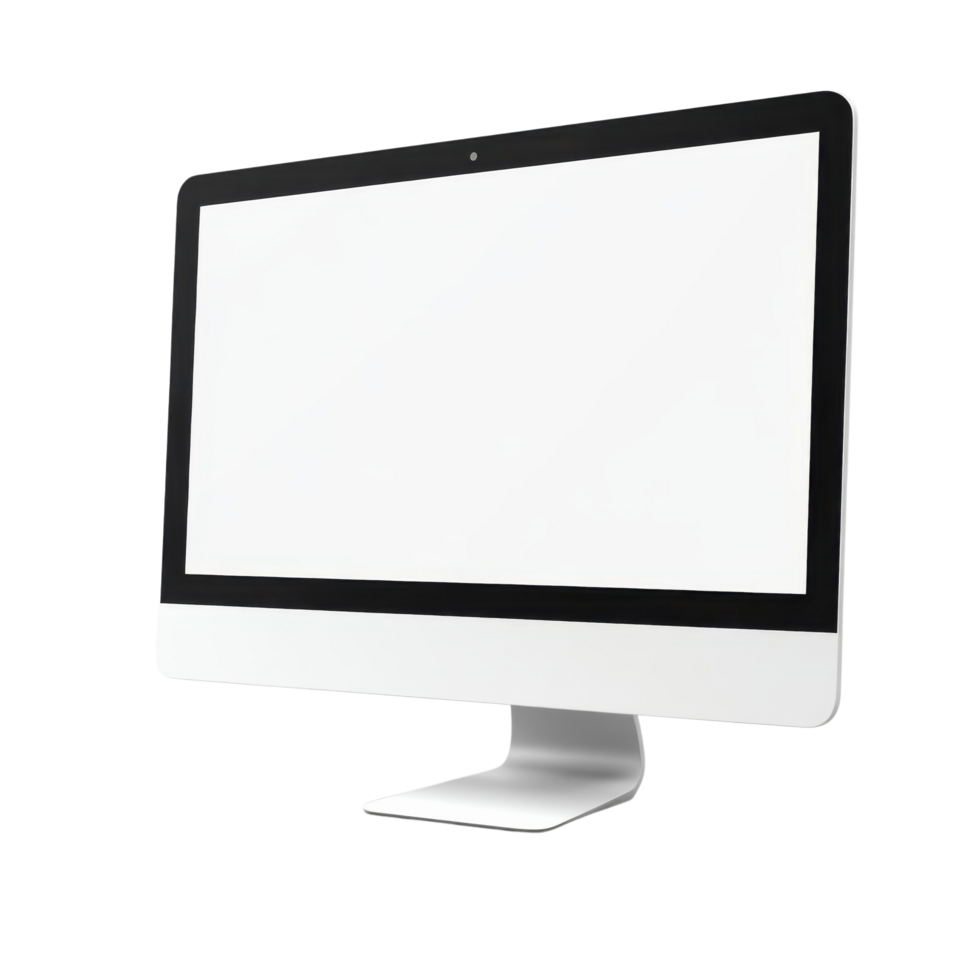 Desktop Computer Screen Mockup on transparent background. png