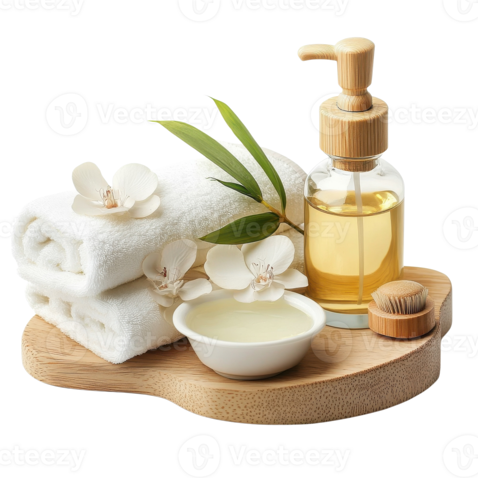 Spa Day Relaxation White Background on transparent background. png