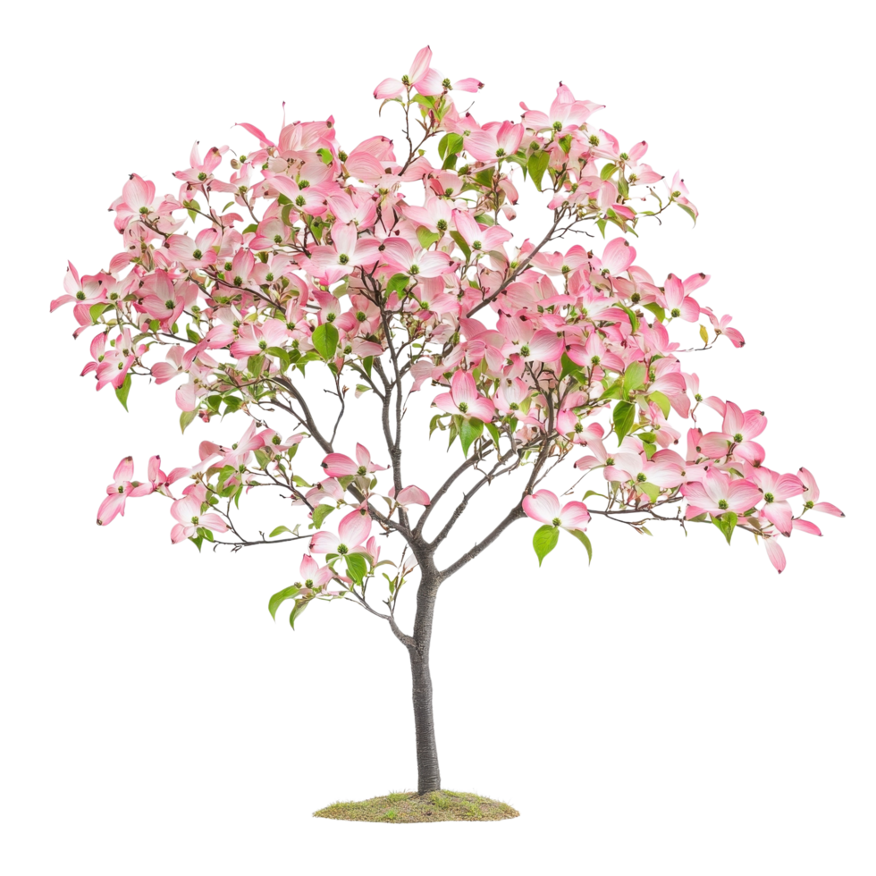 Dogwood Tree in Spring Bloom on transparent background. png